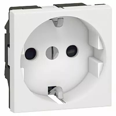 Prise Prog Mosaic - std germanique - 2P+T - bornes � vis - 2 mod - blanc (077213)