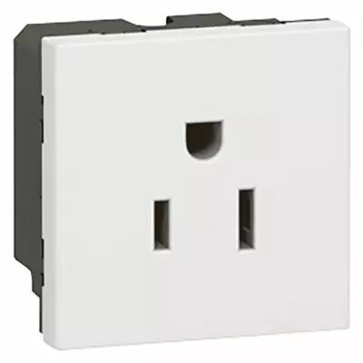 Prise Prog Mosaic - std US - 2P+T - 15 A - 2 mod - blanc (077504)