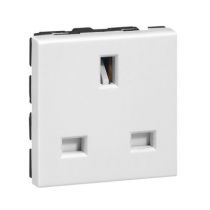 Prise Prog Mosaic - std britannique - 2P+T - 13 A - 2 mod - blanc (077505)
