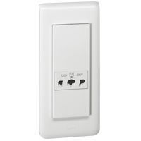 Prise rasoir Prog Mosaic - IP 24/IK 04 - 230V/120-230V - 50/60 Hz - 5 mod - blc (077586)