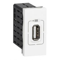 Alimentation USB 230 V / 5 V= - 1 port - 1 module - blanc (077591)