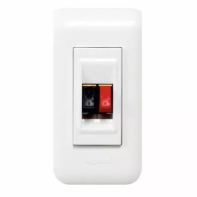 Prise haut-parleur Prog Mosaic - bornier 4mm� - 1 module - blanc (078750)