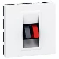 Prise haut-parleur Prog Mosaic - bornier 4 mm� - 2 modules - blanc (078751)