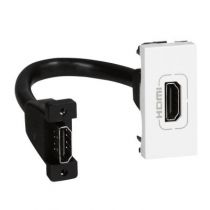 Prise audio vidéo Prog Mosaic - HDMI type A - préconnect - 2 mod - blanc (078778)