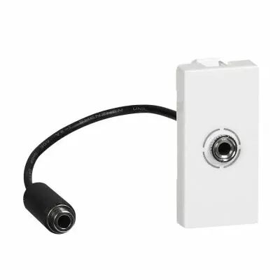 Prise audio Prog Mosaic - Jack 3,5 mm femelle - pr�connect - 1 mod - blanc (078779)