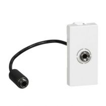 Prise audio Prog Mosaic - Jack 3,5 mm femelle - préconnect - 1 mod - blanc (078779)