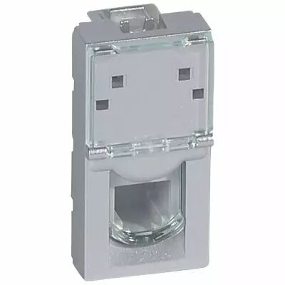 Prise RJ 11 - Prog Mosaic - 4 contacts - 1 module - alu (079231)