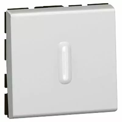 Poussoir inverseur Prog Mosaic - 2 mod - � voyant � LED - 6 A - alu (079242)