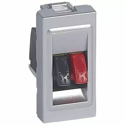 Prise haut-parleur Prog Mosaic - bornier 4 mm� - 1 module - alu (079250)