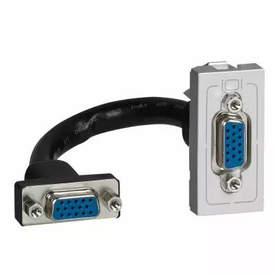 Prise vid�o Prog Mosaic - HD 15 pr�connectoris�e - 1 module - alu (079377)