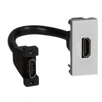 Prise audio vidéo Prog Mosaic - HDMI type A - préconnect - 2 mod - alu (079378)