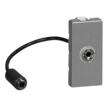 Prise audio Prog Mosaic - Jack femelle 3,5 mm - préconnect - 1 mod - alu (079379)