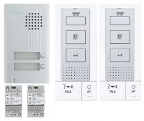 Kit audio platine alu saillie 2 BP, 2 postes audio mains libres et transfo (118715)