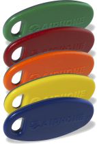 Lot de 5 badges bi-couleur pour UGVBT & CUGVBT, gris/bleu, gris/jaune, gris/orange, gris/rouge et gris/vert (120188)