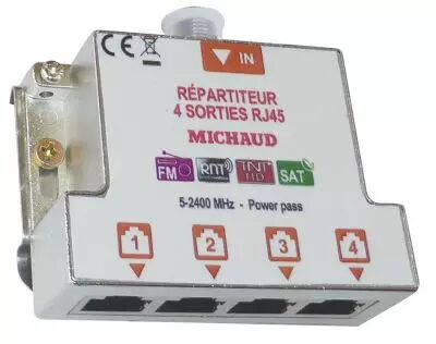 R�partiteur Grade 2 Tv 4 Sorties Rj45 (LB024)