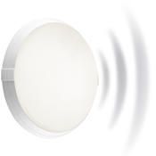 Hublot blanc antivandale avec diffuseur polycarbonate transparent Super 400 à détection HF et douille E27 à équiper (700570)