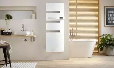 Atlantic - Radiateur s�che-serviettes connect� Serenis m�t droite 1750W Blanc Carat (850513)