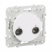 Odace prise TV/FM Blanc, individuelle, à griffes (S525451)