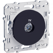 Odace - Prise TV simple anthracite - Fixation par vis (S540445)