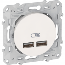 Odace - double chargeur usb 2.1 A - blanc (S520407)