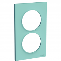 Odace Styl - plaque 2 postes - bleu cian - entraxe 57mm vertical (S520714C)