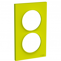 Odace Styl - plaque 2 postes - vert chartreuse - entraxe 57mm vertical (S520714H)