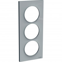 Odace Styl - plaque 3 postes - gris pierre - entraxe 57mm vertical (S520716A1)