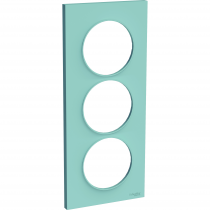 Odace Styl - plaque 3 postes - bleu cian - entraxe 57mm vertical (S520716C)