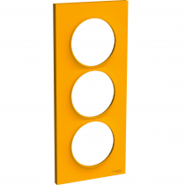 Odace Styl - plaque 3 postes - ambre - entraxe 57mm vertical (S520716G)