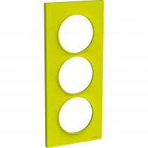 Odace Styl - plaque 3 postes - vert chartreuse - entraxe 57mm vertical (S520716H)