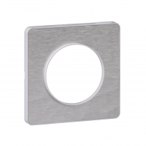 Odace Touch, plaque Aluminium martelé avec liseré Blanc 1 poste (S520802K)