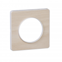 Odace Touch, plaque Bois nordique avec liseré Blanc 1 poste (S520802M)