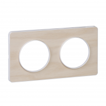 Odace Touch, plaque Bois nordique liseré Blanc 2 postes horiz./vert. 71mm (S520804M)