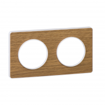 Odace Touch, plaque Bois naturel liseré Blanc 2 postes horiz./vert. 71mm (S520804N)