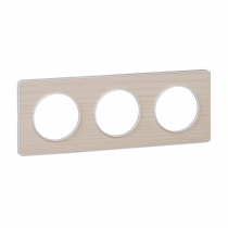 Odace Touch, plaque Bois nordique liseré Blanc 3 postes horiz./vert. 71mm (S520806M)