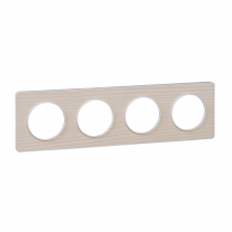 Odace Touch, plaque Bois nordique liseré Blanc 4 postes horiz./vert. 71mm (S520808M)