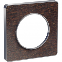 Odace Touch, plaque Wenge avec liseré Alu 1 poste (S530802P)