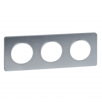 Odace Touch, plaque Aluminium brossé liseré Alu 3 post. horiz./vert. 71mm (S530806J)