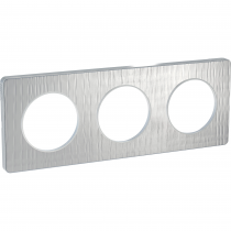 Odace Touch, plaque Aluminium brossé croco avec liseré Alu 3 postes entraxe 71mm (S530806J1)
