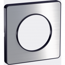 Odace Touch, plaque Aluminium brossé avec liseré Anthracite 1 poste (S540802J)