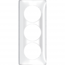 Odace You Transparent, plaque de finition support Blanc 3 postes entraxe 57mm (S520916W)