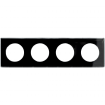 Odace You Noir, plaque de finition support Blanc 4 postes entraxe 71mm (S520908Z)