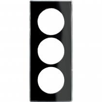 Odace You Noir, plaque de finition support Blanc 3 postes entraxe 57mm (S520916Z)