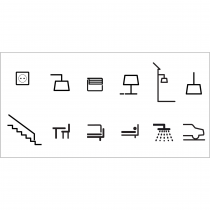 Odace You - pictos 12 fonctions décalcomanie - lot de 10 (S520900)