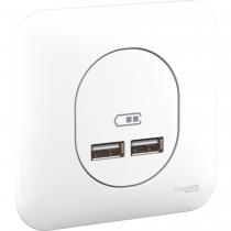 Ovalis - double chargeur usb 2.1 A - blanc (S260407)