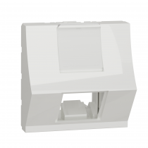 Unica - prise pour 1 RJ45 S-One incliné - 2 mod - Blanc - méca seul (NU940718)