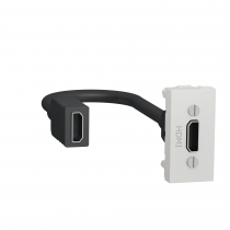 Unica - prise HDMI préconnectorisée - 1 mod - Blanc - méca seul (NU343018)