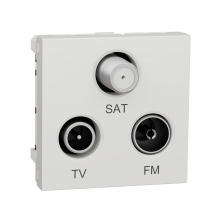 Unica - prise TV + FM + SAT - 2 mod - Blanc - méca seul (NU345018)