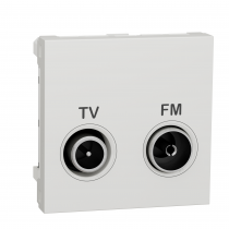 Unica - prise TV + FM - individuel - 2 mod - Blanc - méca seul (NU345118)