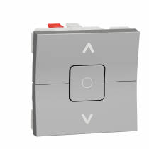Unica - interrupteur volet-roulant - 3 touches - 6A - 2 mod - Alu - méca seul (NU320830)